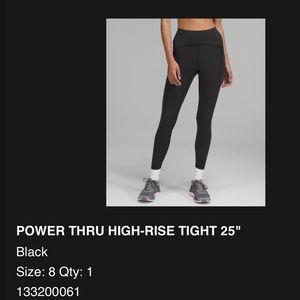 Lululemon Size 8 Black high rise leggings 25”